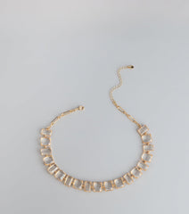 Crystal Row Statement Choker Necklace