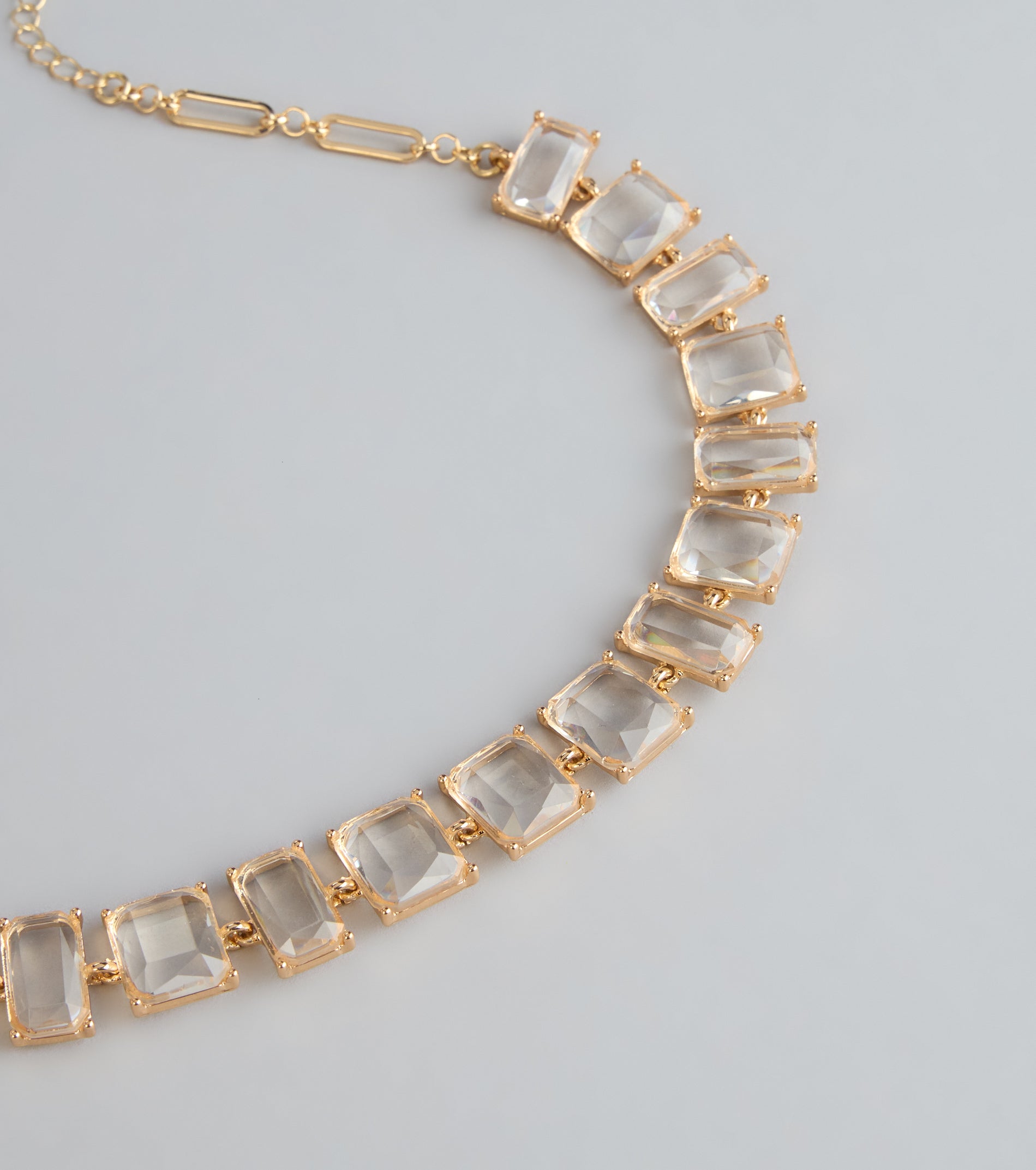 Crystal Row Statement Choker Necklace