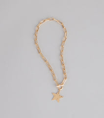 Star Cross Statement Chain Necklace