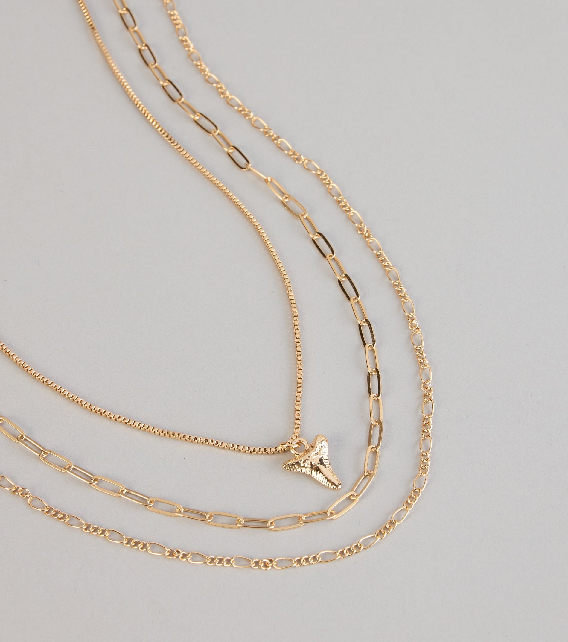 Subtle Bite Tooth Charm Three Pack Necklace Set