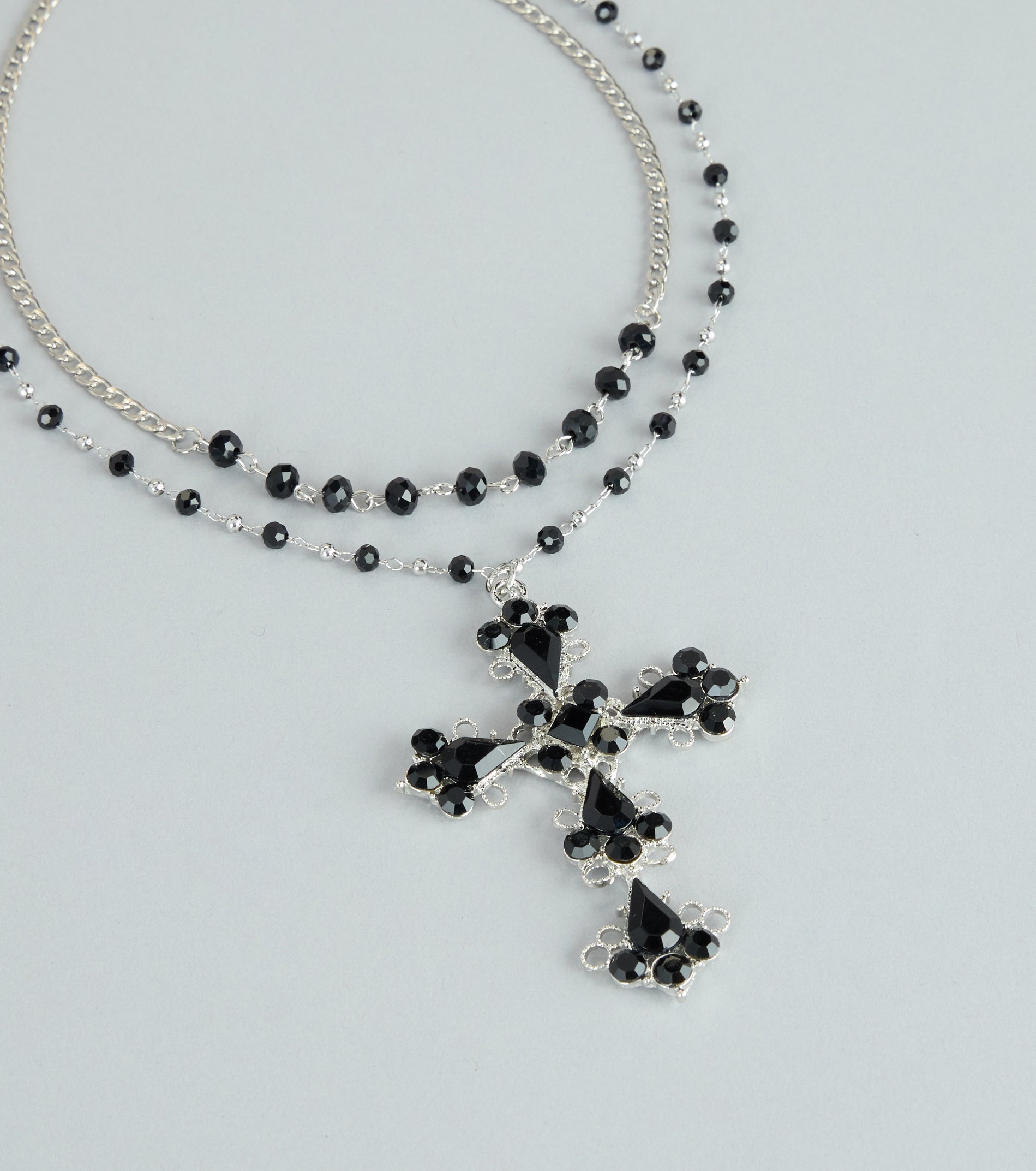 Instant Edge Cross Pendant Statement Necklace