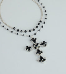 Instant Edge Cross Pendant Statement Necklace