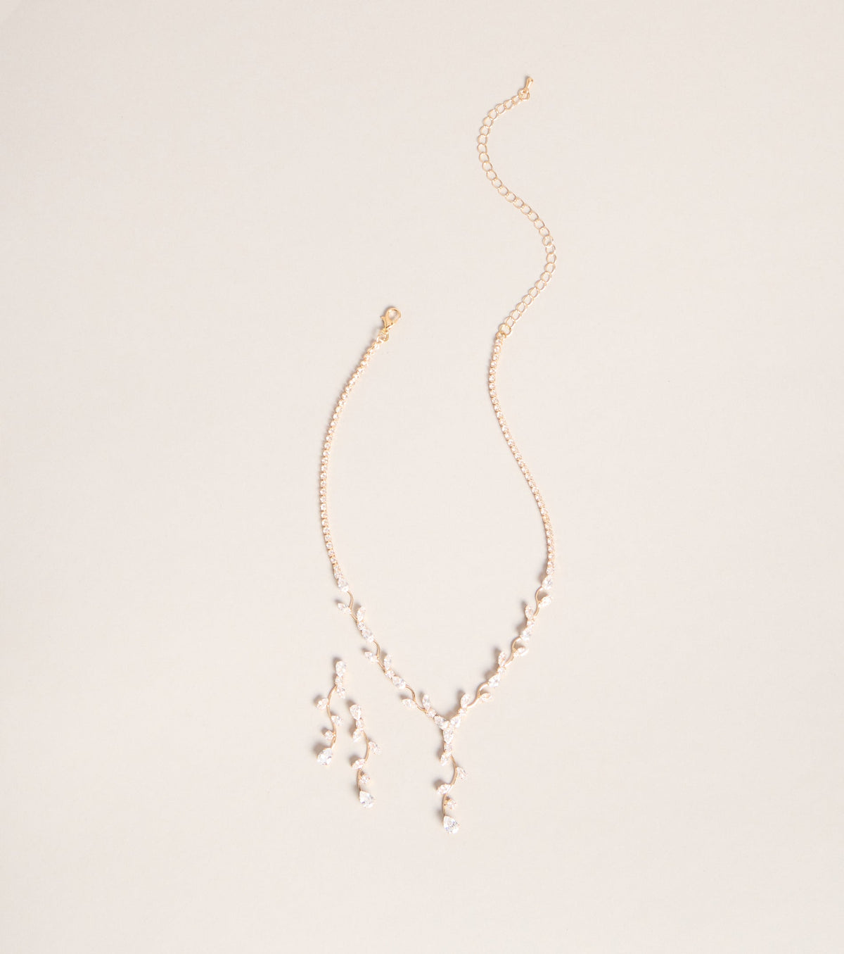 Delicate Drip Rhinestone Jewelry Set