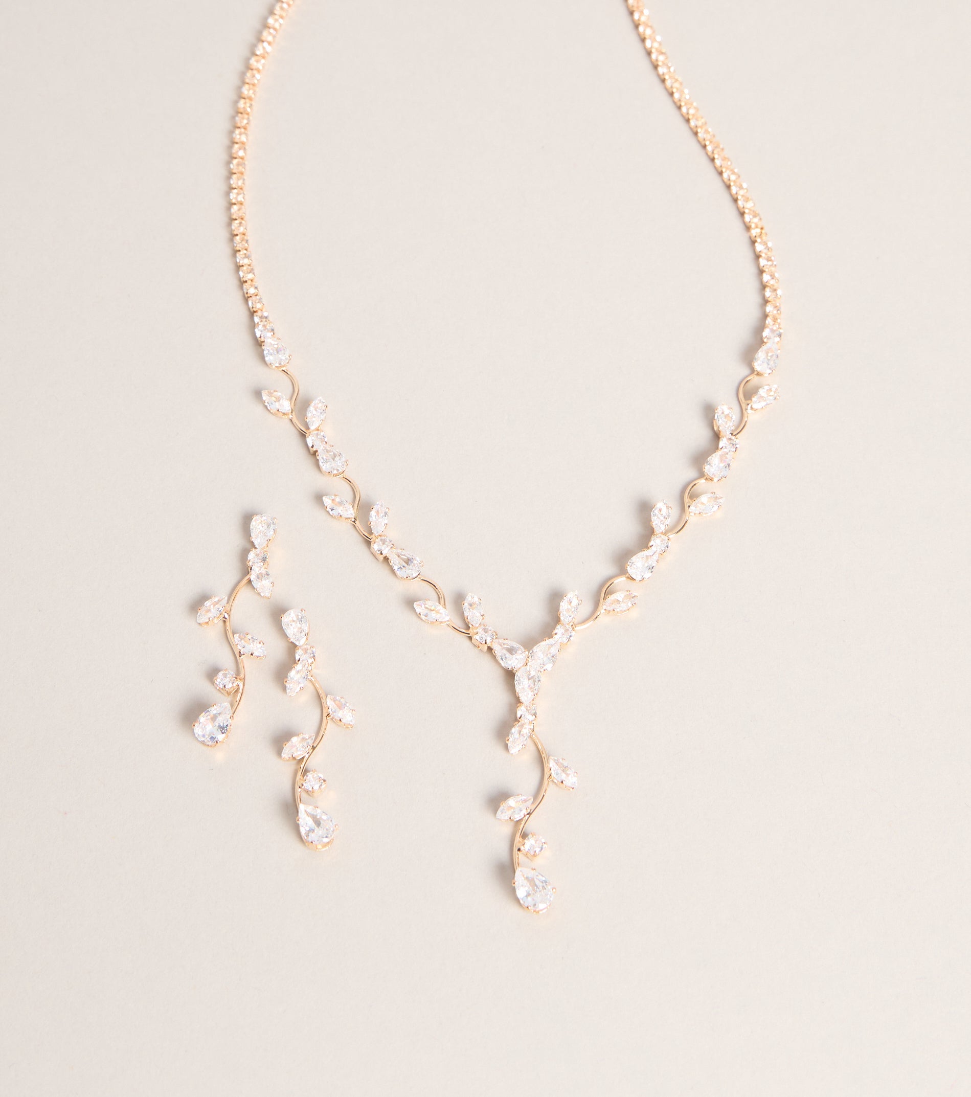 Delicate Drip Rhinestone Jewelry Set