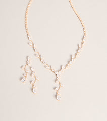Delicate Drip Rhinestone Jewelry Set