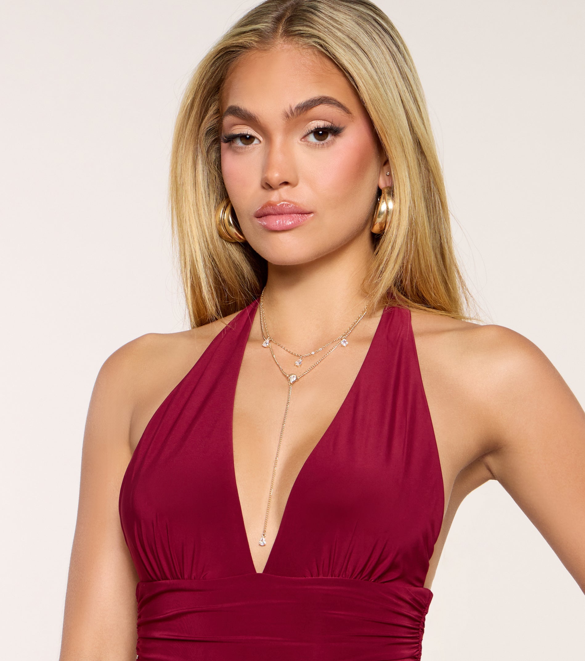 Charmed To Layer Rhinestone Necklace