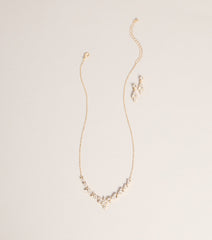 Just Add Sparkle Rhinestone Necklace And Earrings Set