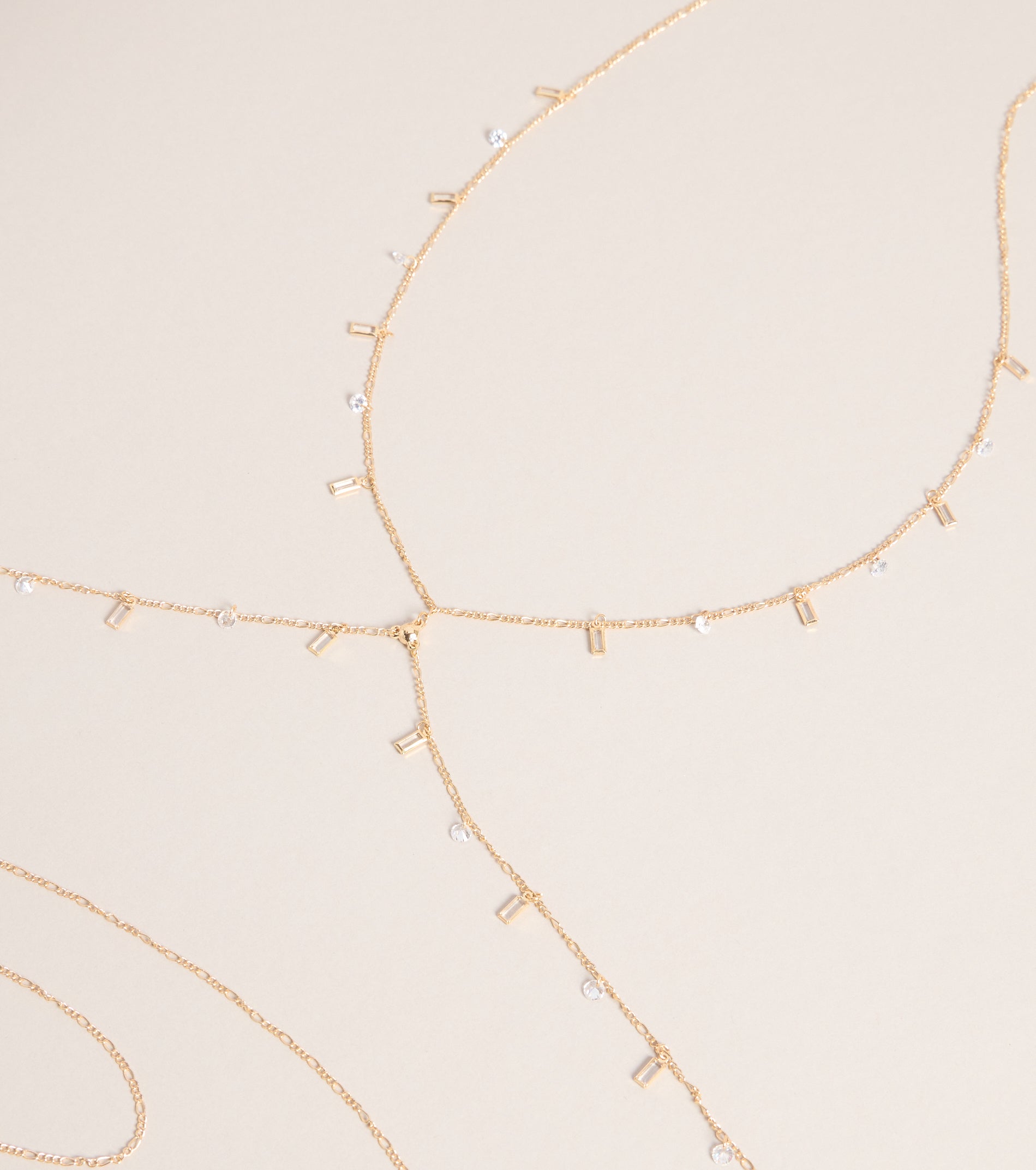 Sleek Shine Rhinestone Body Chain