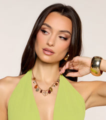 Mood Board Stone Charm Necklace