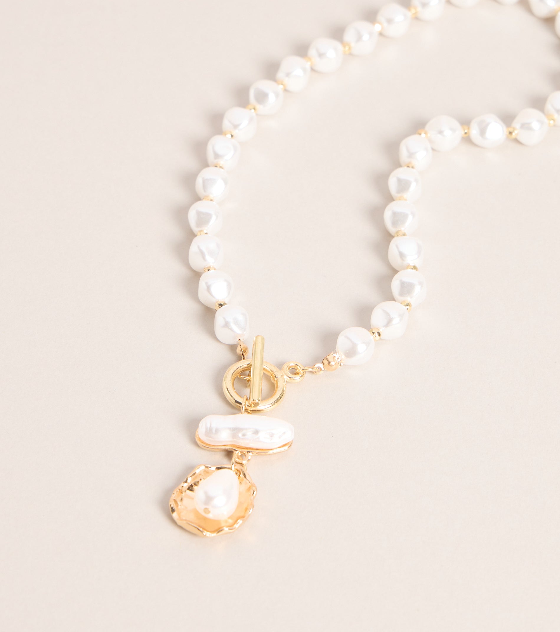 Layered Luxe Pearl Toggle Necklace