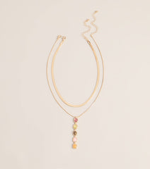 Caught Feelings Stone Drop Necklace