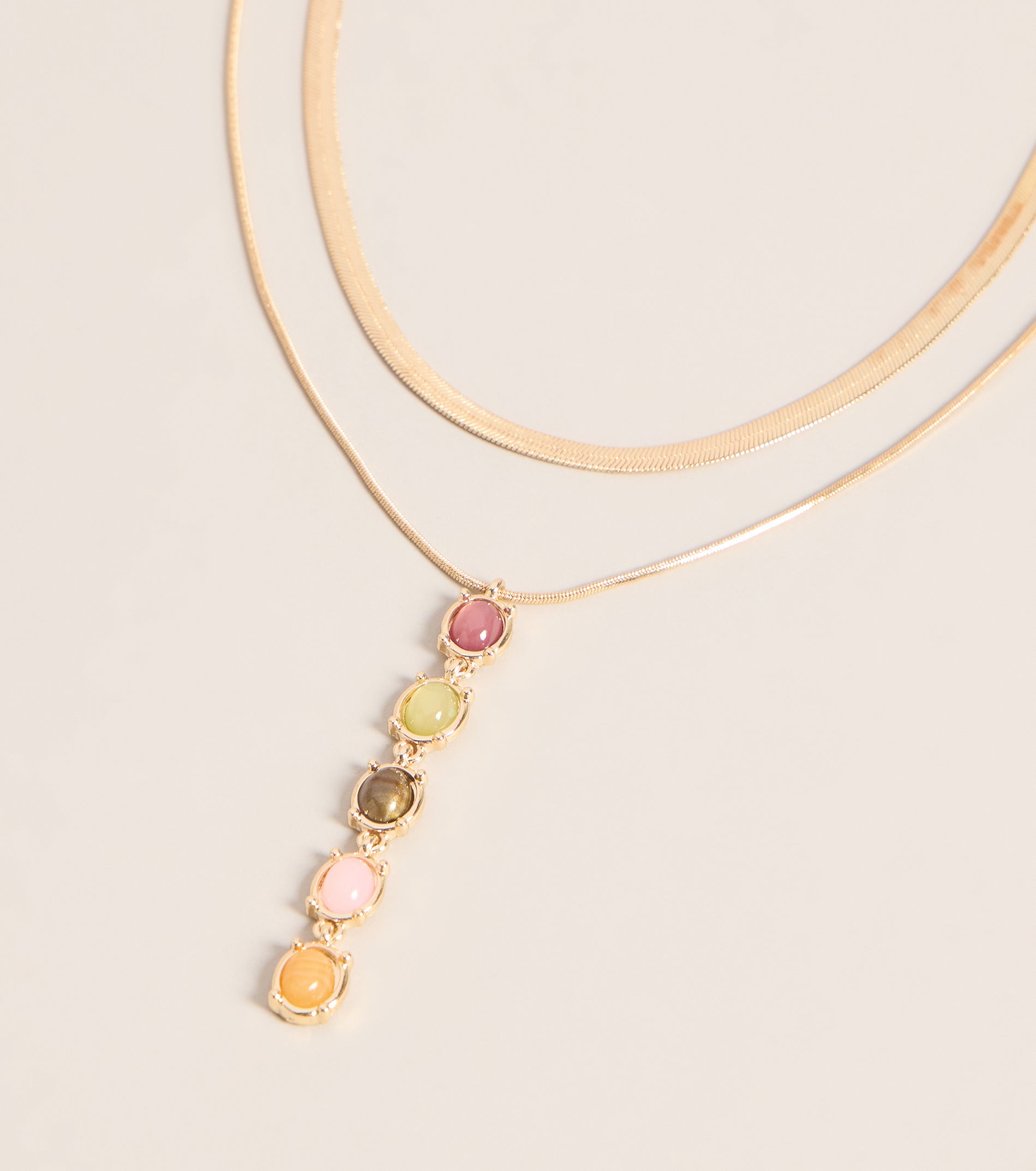 Caught Feelings Stone Drop Necklace