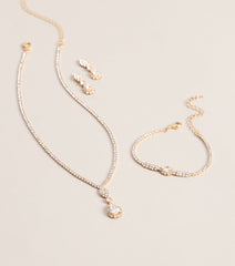 Polished Sparkle Rhinestone Jewelry Set