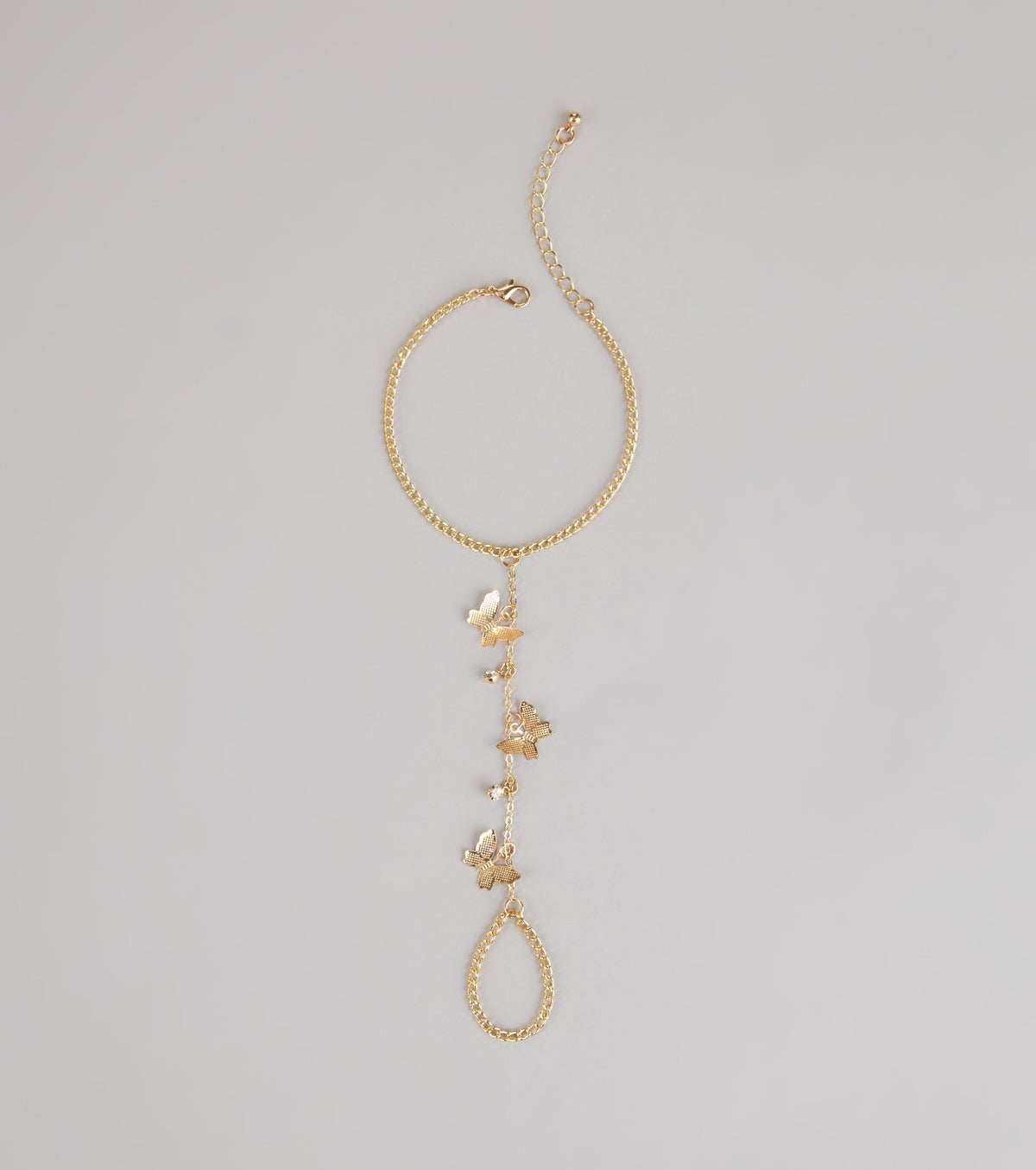 Flirty Shine Butterfly Hand Chain Bracelet
