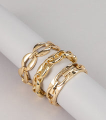 Bold Moves Link Bracelet Trio