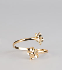 Golden Bloom Flower Arm Cuff