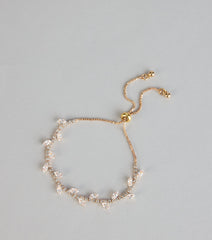 Delicate Bloom Rhinestone Leaf Bracelet