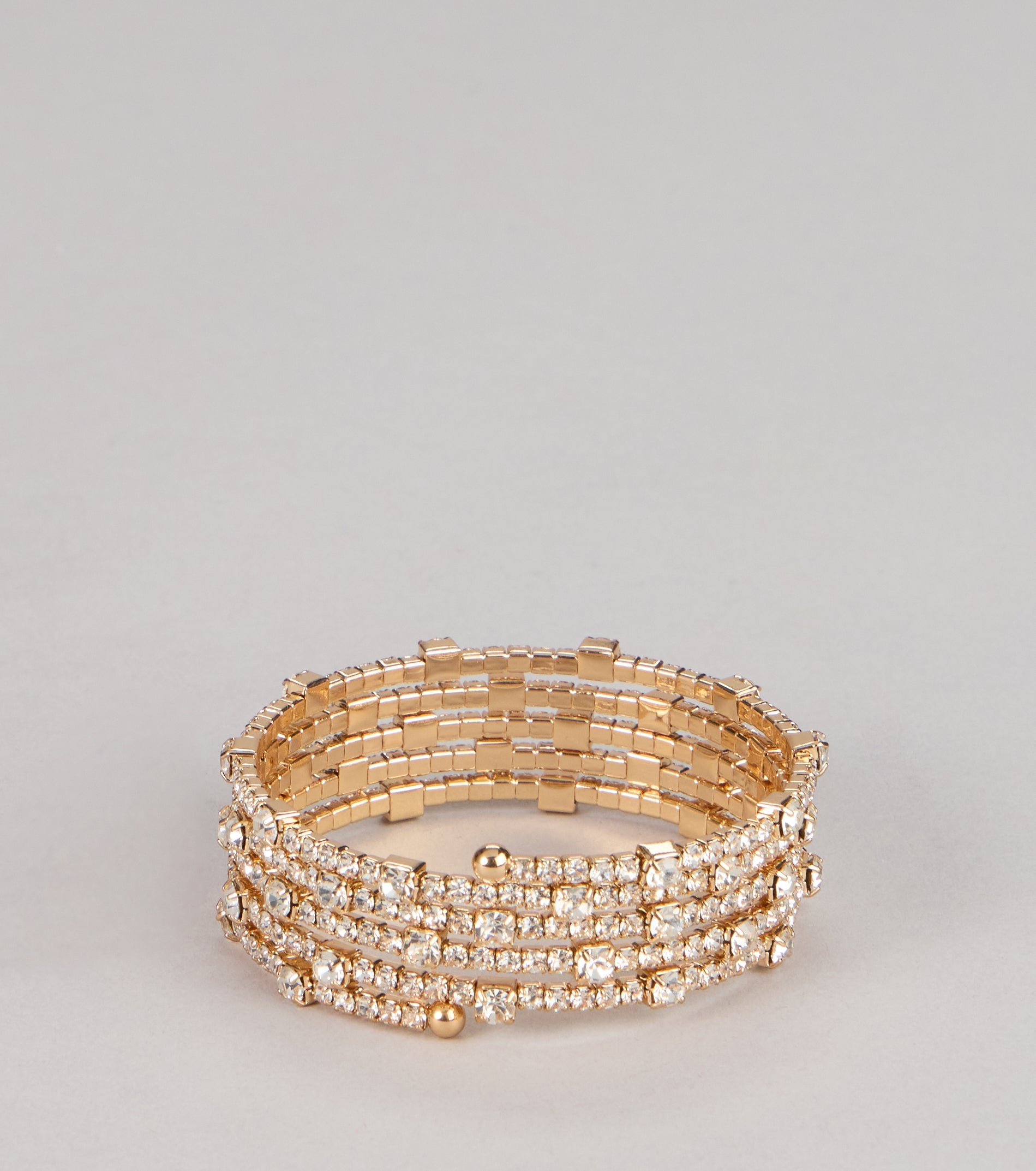 Twist of Glam Rhinestone Coil Bracelet