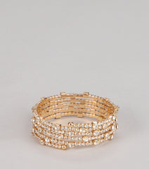Twist of Glam Rhinestone Coil Bracelet