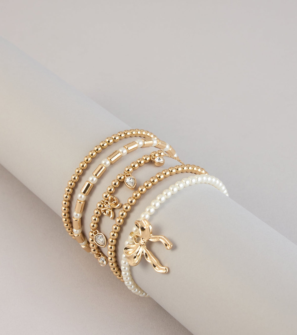 Sweet Details Bow Charm Bracelet Set