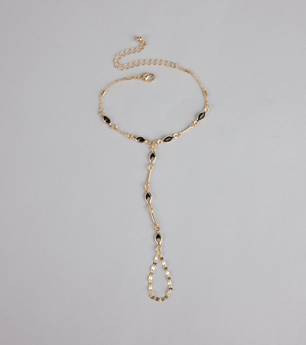 Noir Charm Hand Chain Bracelet