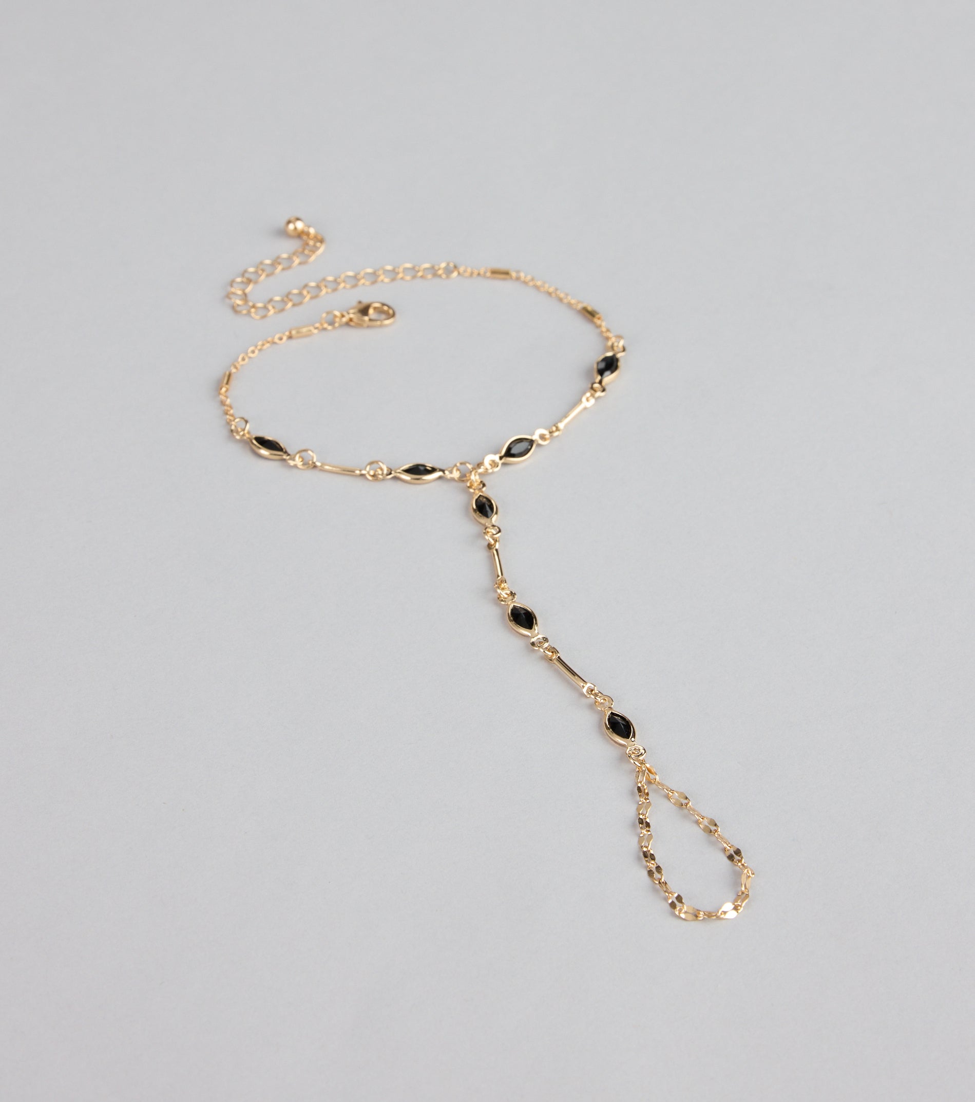 Noir Charm Hand Chain Bracelet
