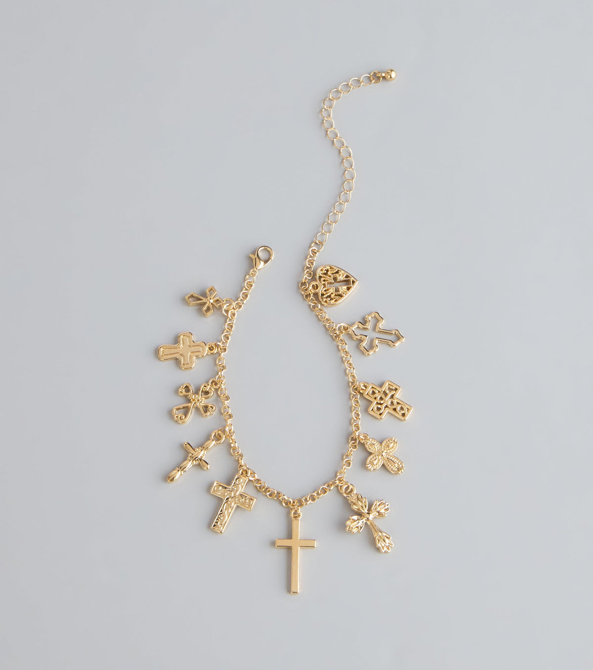 Charm Drop Cross Charm Anklet