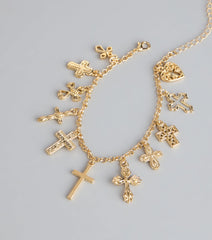 Charm Drop Cross Charm Anklet