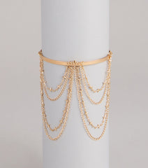 Layered Drama Cross Charm Arm Cuff