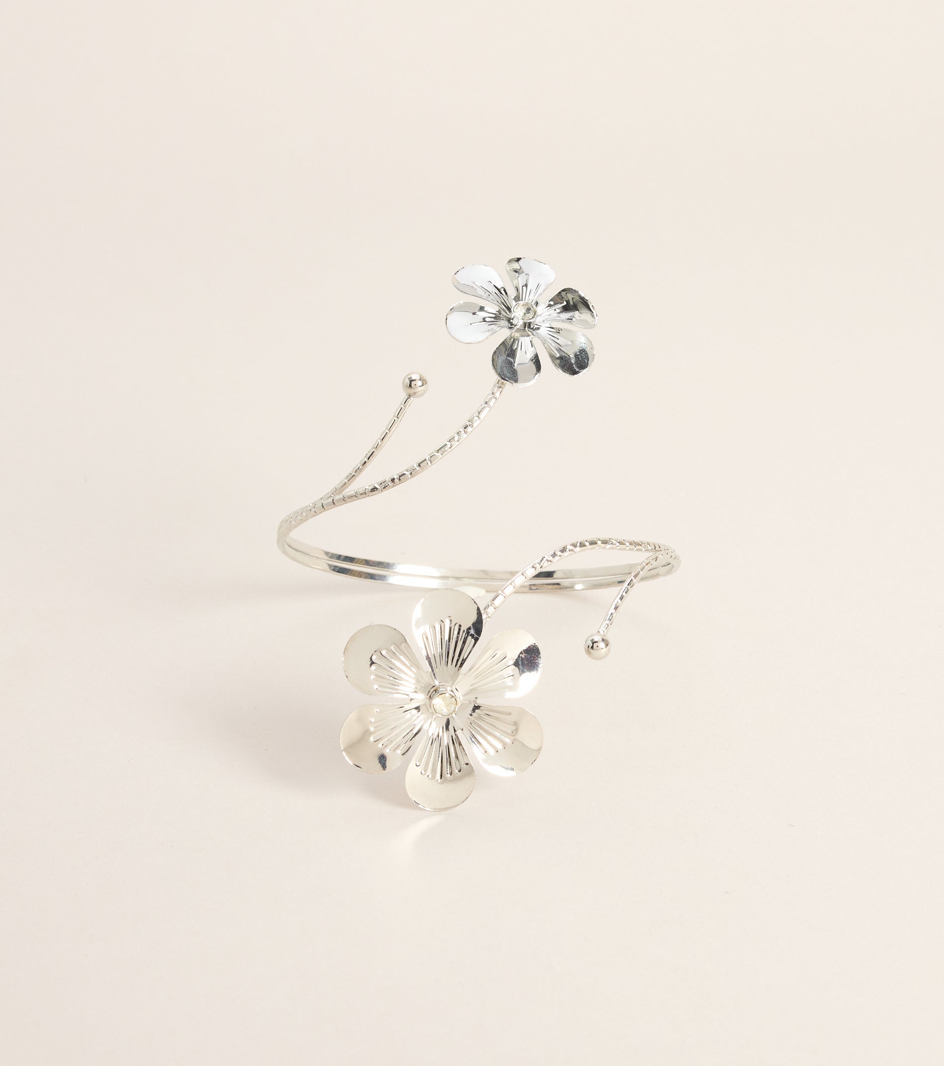 Polished Bloom Wrap Flower Arm Cuff
