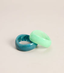 Trendy Style Resin Bangle Bracelet Set