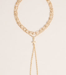Delicate Chic Cross Hand Chain Bracelet