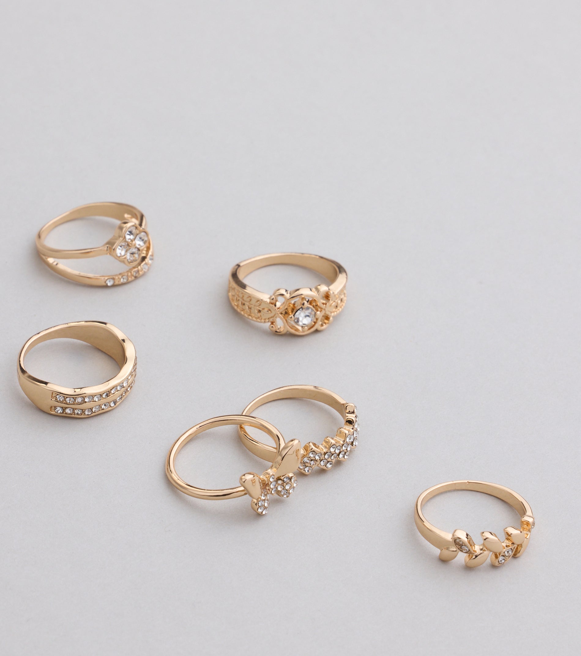 All the Sparkle Rhinestone Ring Set