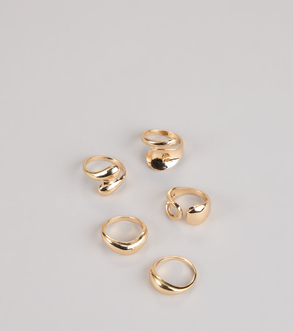 Golden Drama Ring Set