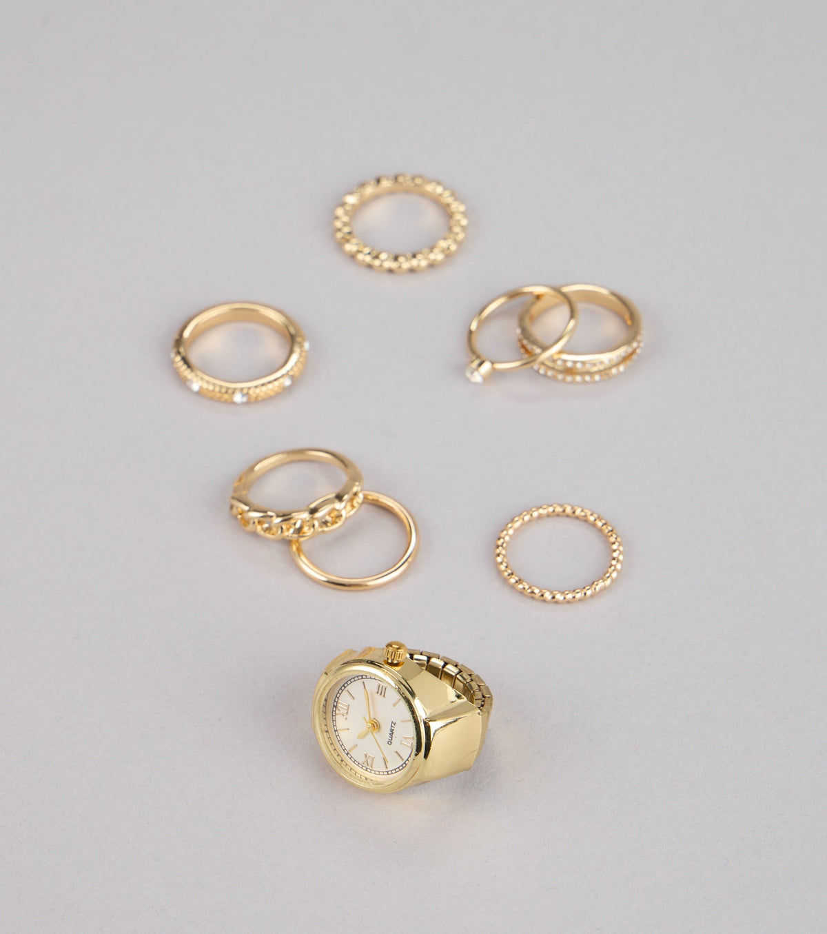 Style On Schedule Watch Ring Set