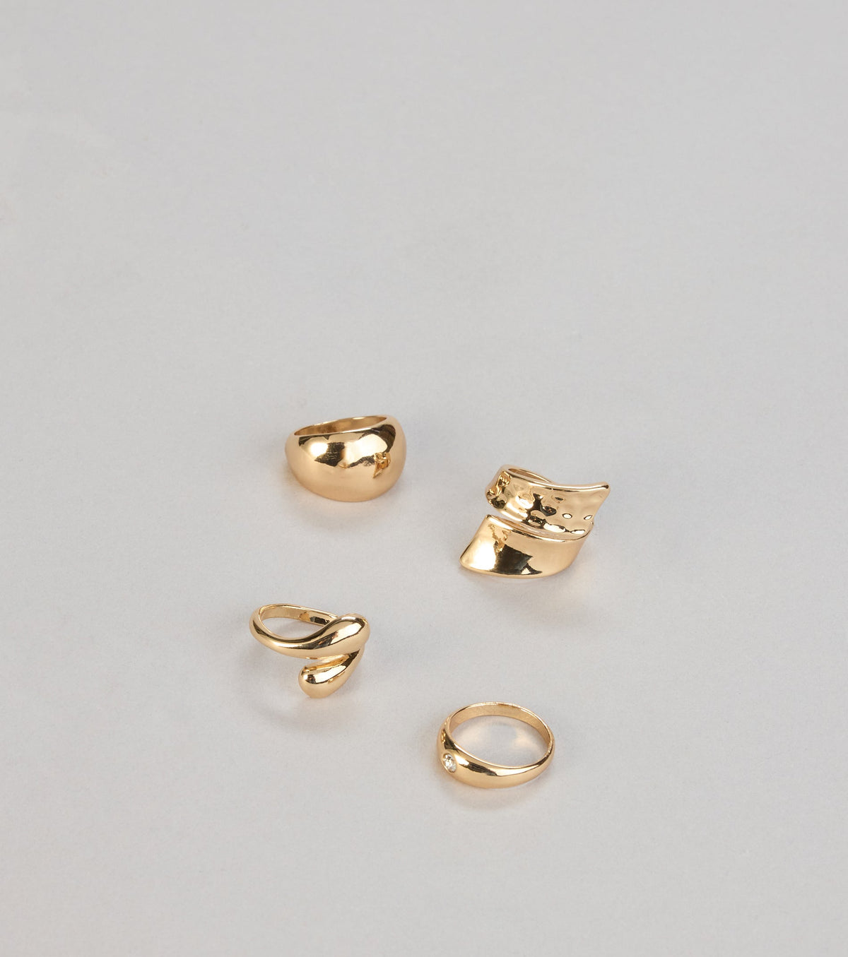 Sculpted Shine Ring Set