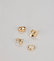 Sculpted Shine Ring Set