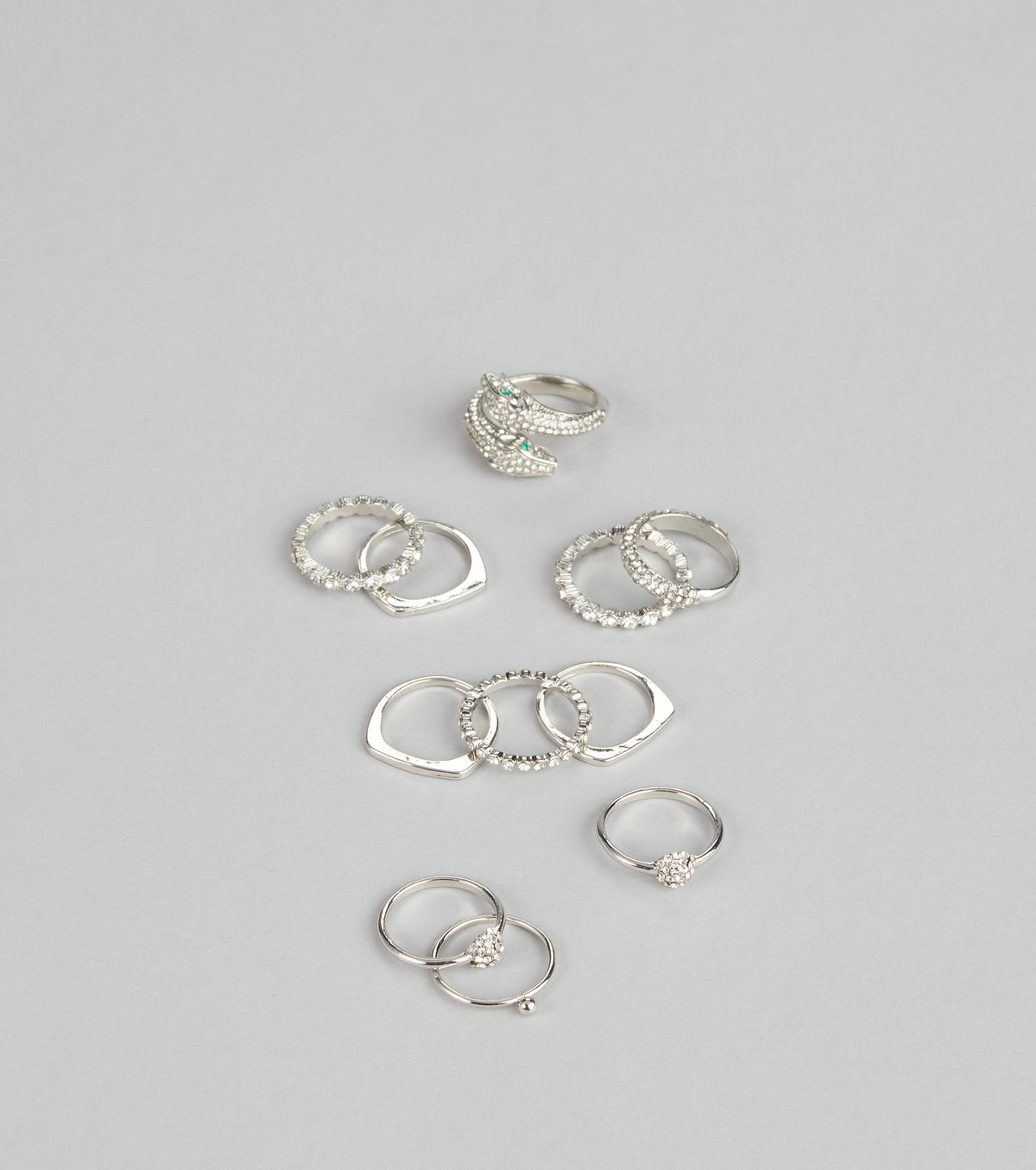 Effortlessly Extra Rhinestone Ring Set