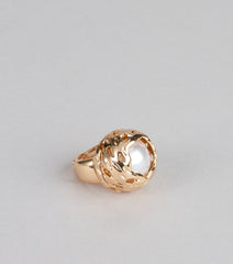 Bold Beauty Faux Pearl Ring