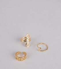 Golden Details Toe Ring Set