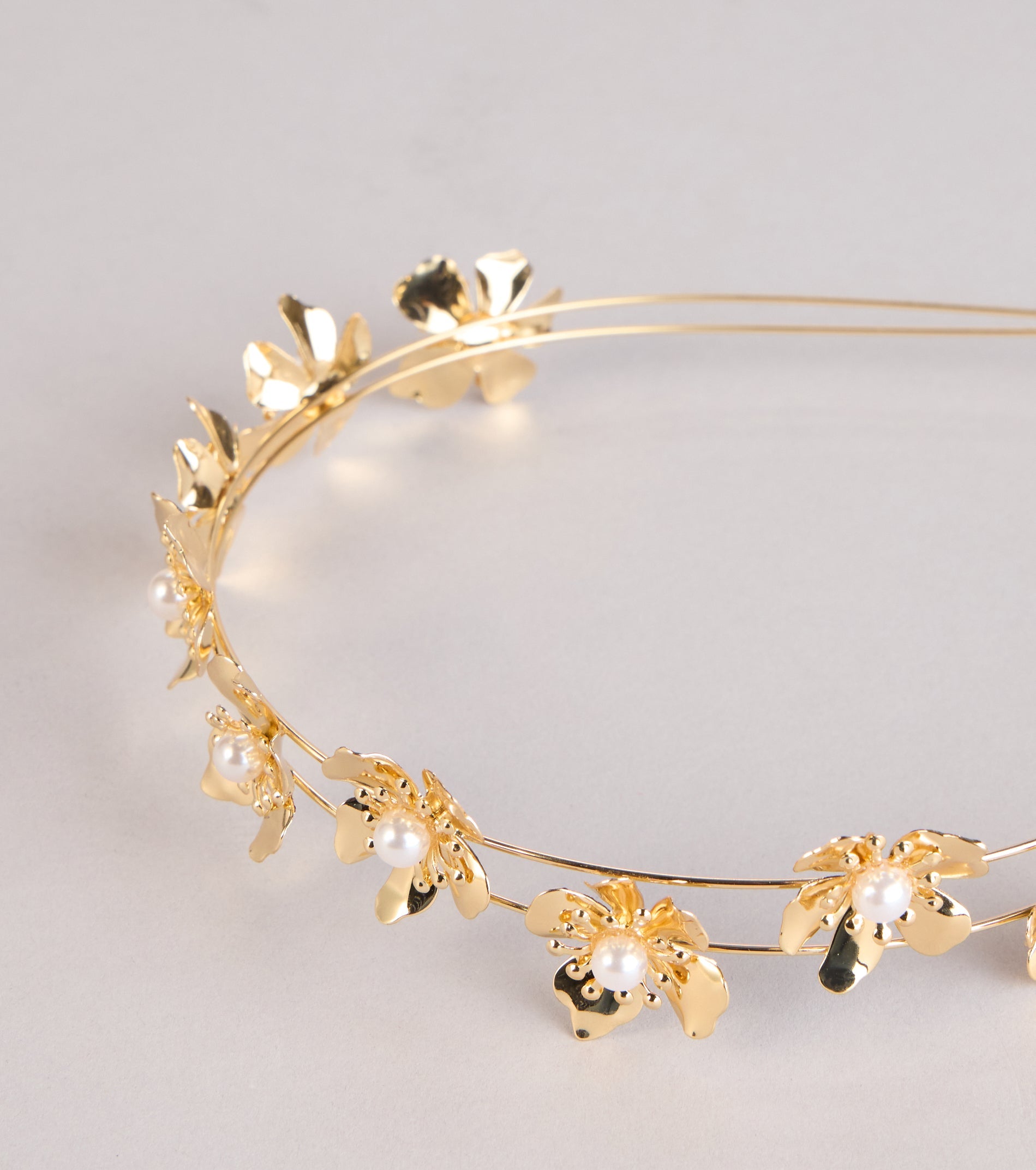 Golden Hour Bloom Pearl Flower Headband