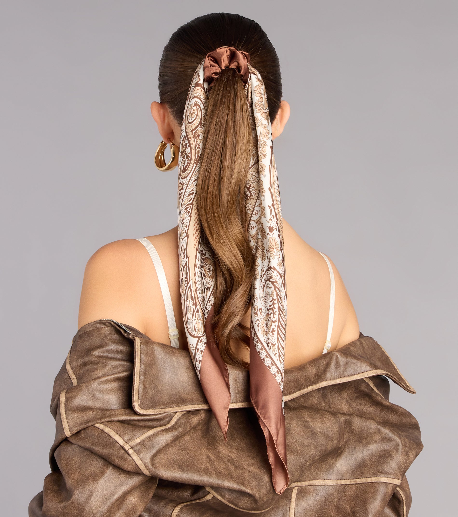 Twist of Paisley Satin Scarf Scrunchie