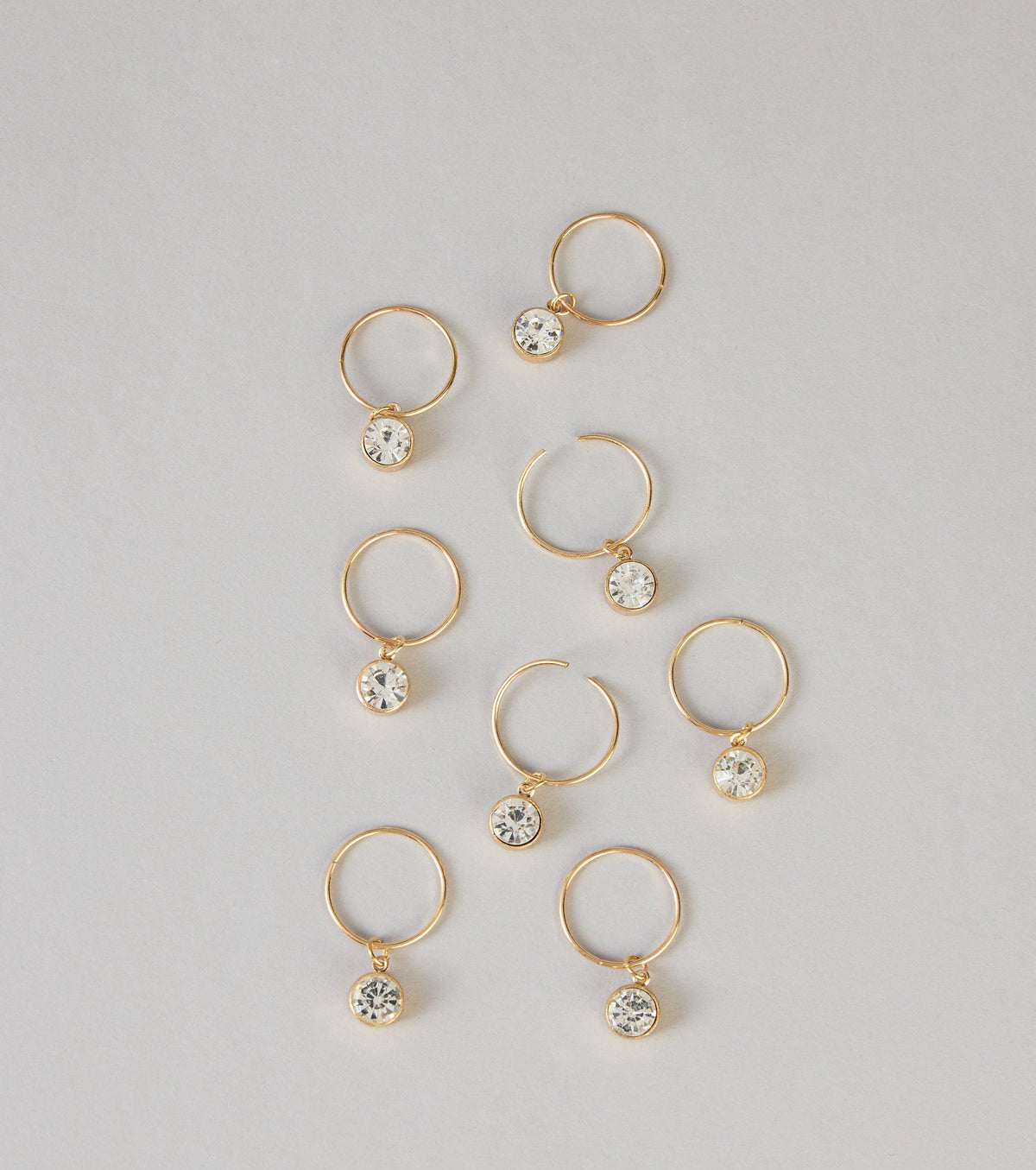 Styled To Shine Rhinestone O-Ring Hair Charms Set