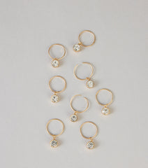 Styled To Shine Rhinestone O-Ring Hair Charms Set