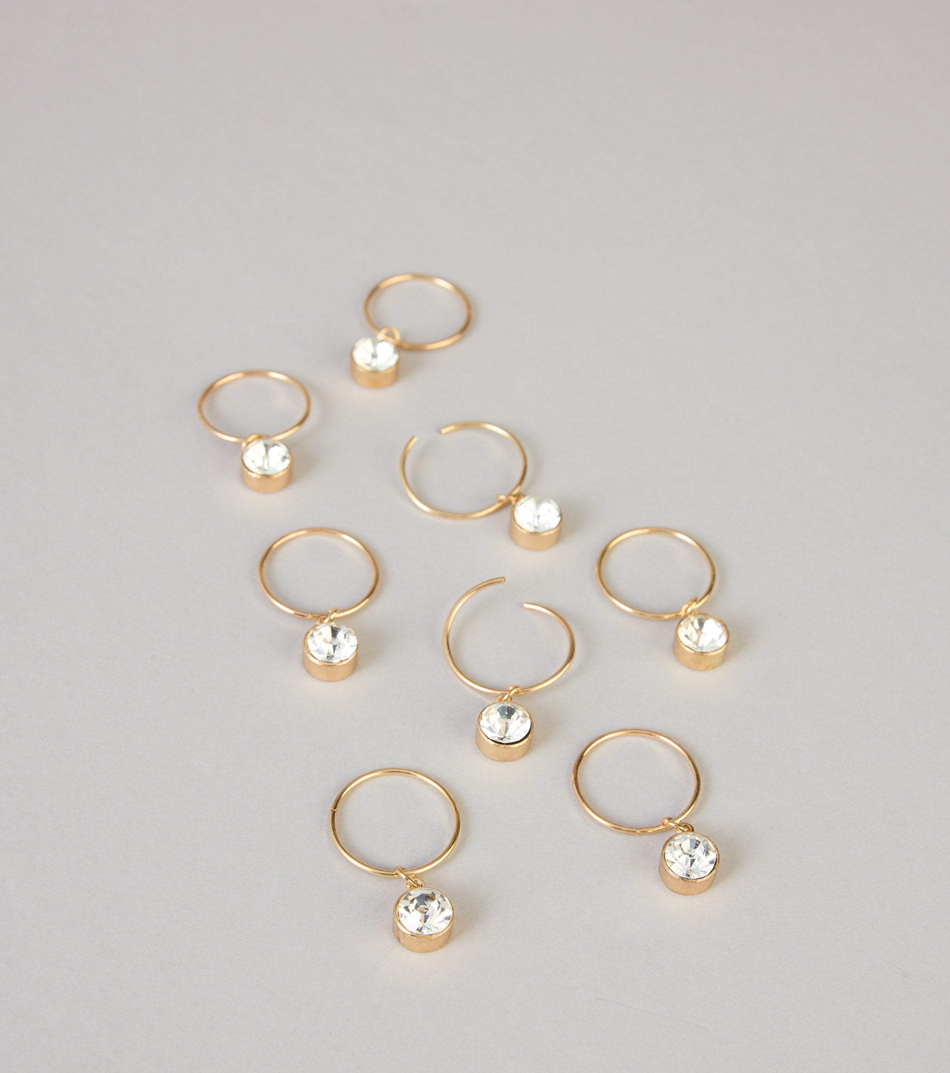Styled To Shine Rhinestone O-Ring Hair Charms Set