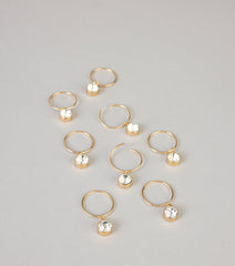 Styled To Shine Rhinestone O-Ring Hair Charms Set