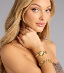 Polished Hour Stretch Band Watch