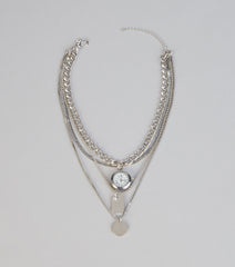 Clocked In Chic Layered Necklace