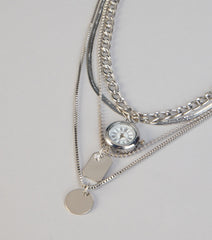 Clocked In Chic Layered Necklace