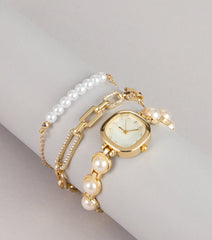 Pretty Busy Watch And Bracelet Set